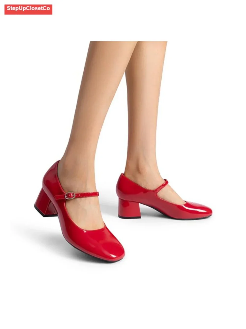 Women's Mary Jane Shoes Low Chunky Heel Pumps Block Heel Dress Shoes